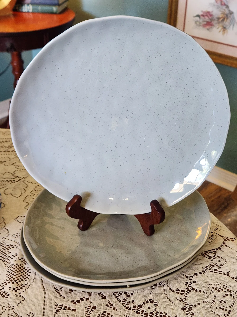 Ten Strawberry Street Speckled Ceramic Dinner Plates 4 - Classic Home Dining